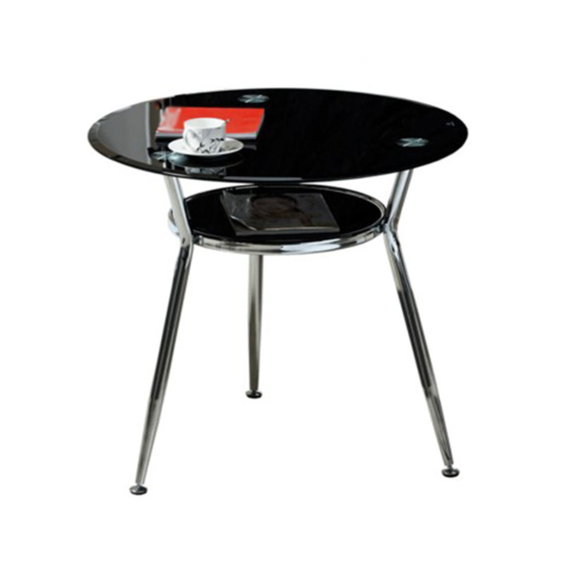 Metal Modern Round Indoor Table Glass Top Table for Kitchen and Dining Room