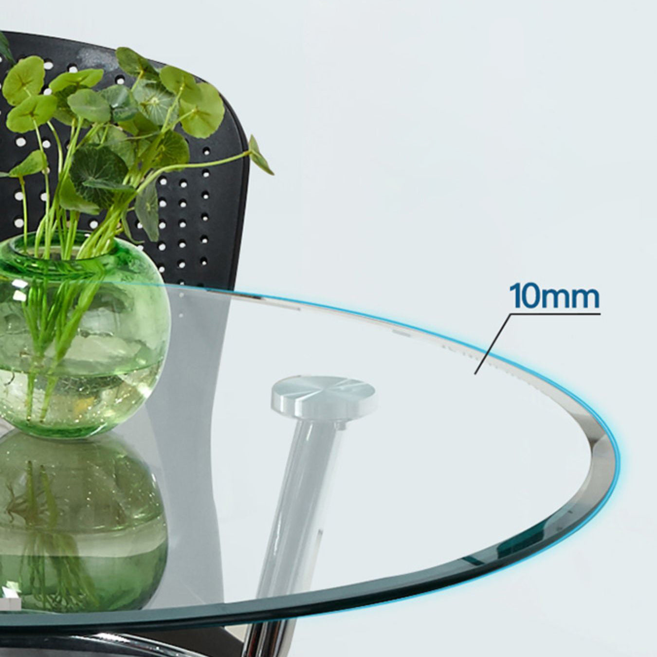 Metal Modern Round Indoor Table Glass Top Table for Kitchen and Dining Room