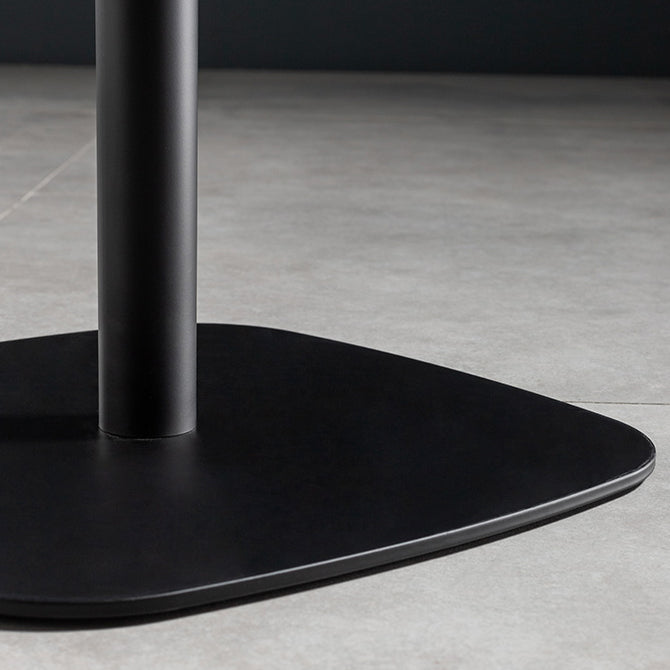 21-inch Metal Industrial Dining Table Square Pine Solid Wood Top Table with Pedestal