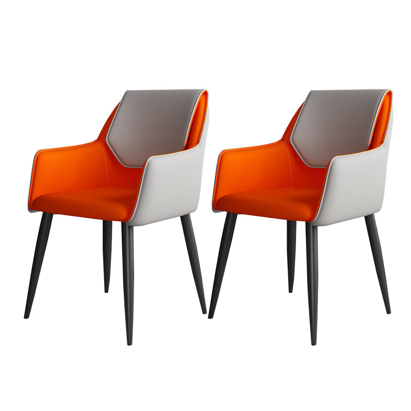 Modern Design Arm Solid Back Side Chairs Leather Dining Side Chair