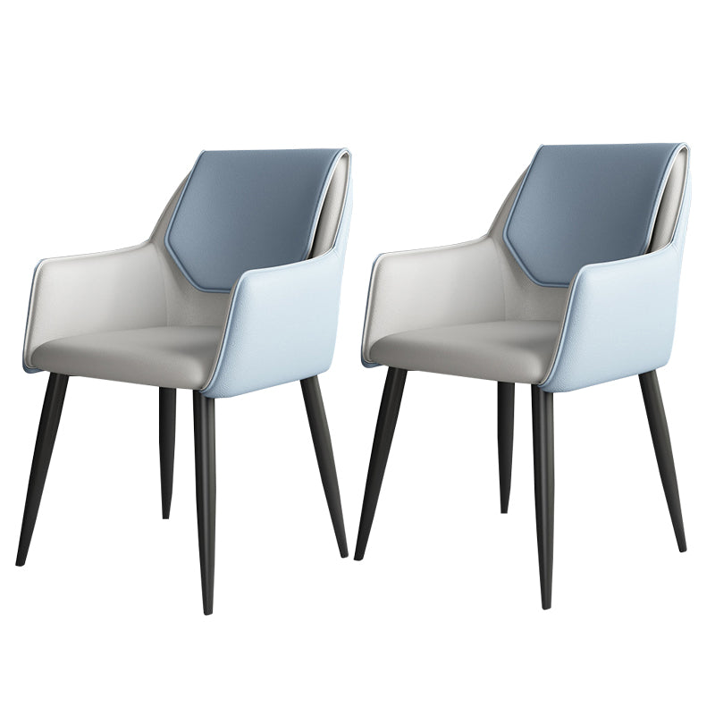 Modern Design Arm Solid Back Side Chairs Leather Dining Side Chair