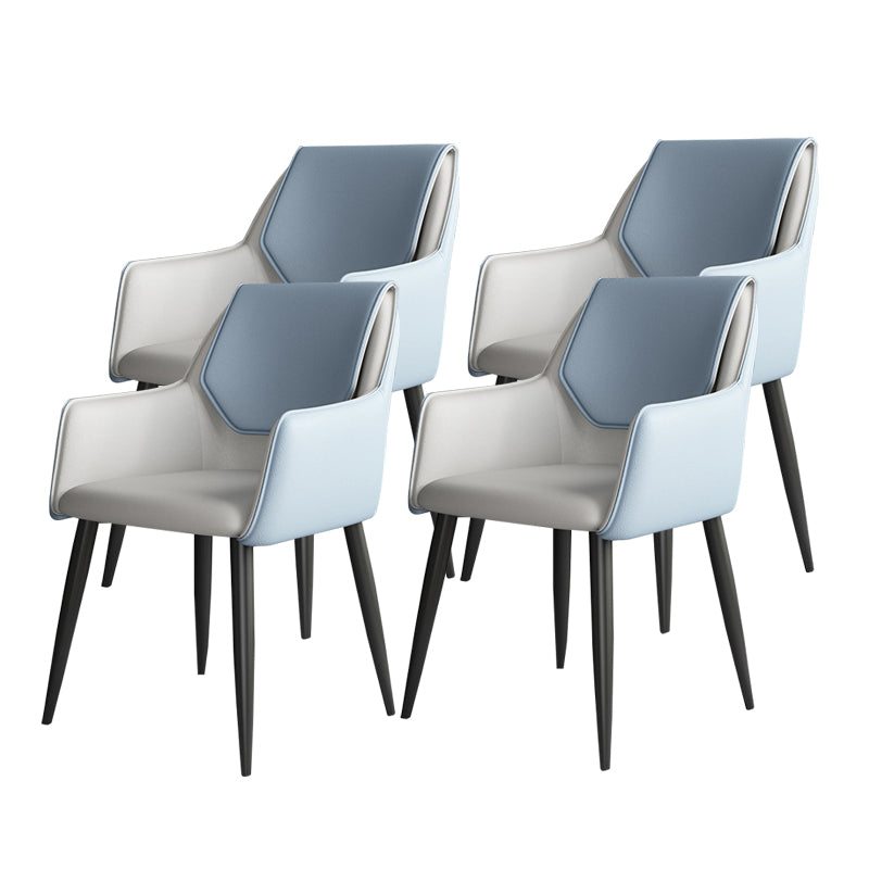 Modern Design Arm Solid Back Side Chairs Leather Dining Side Chair