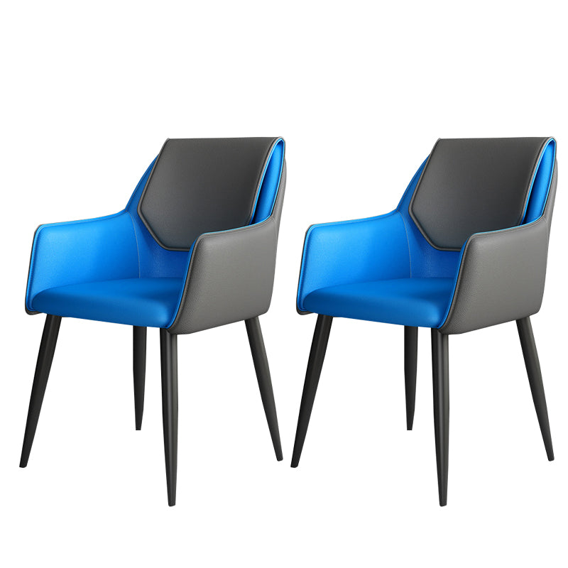 Modern Design Arm Solid Back Side Chairs Leather Dining Side Chair