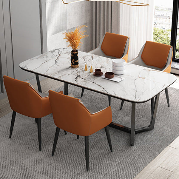 Modern Design Arm Solid Back Side Chairs Leather Dining Side Chair
