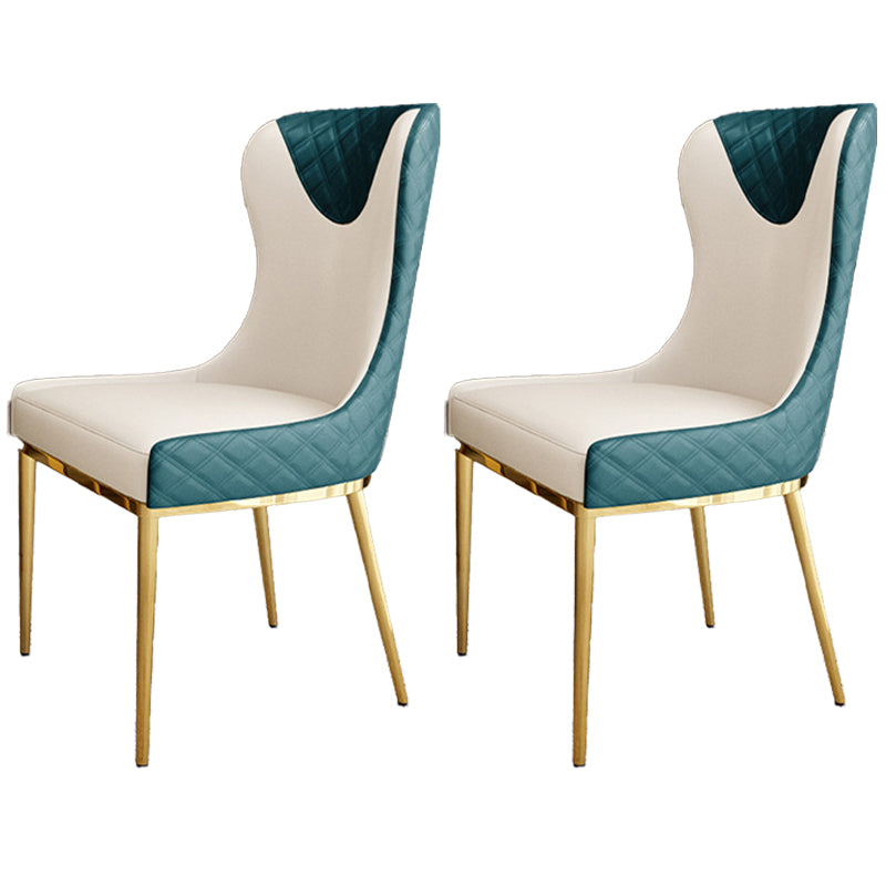 Nordic Style Wingback Armless Dining Chair Leather Dining Side Chair