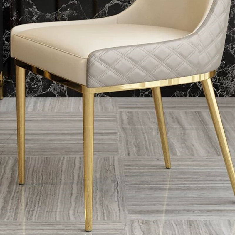 Nordic Style Wingback Armless Dining Chair Leather Dining Side Chair