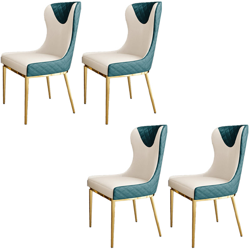 Nordic Style Wingback Armless Dining Chair Leather Dining Side Chair