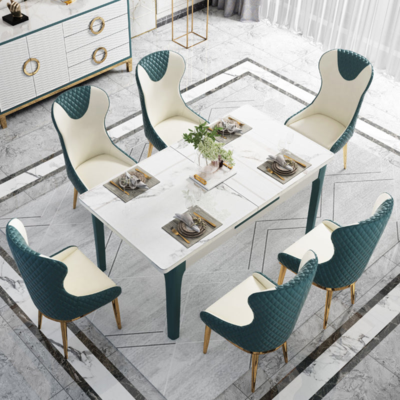 Nordic Style Wingback Armless Dining Chair Leather Dining Side Chair