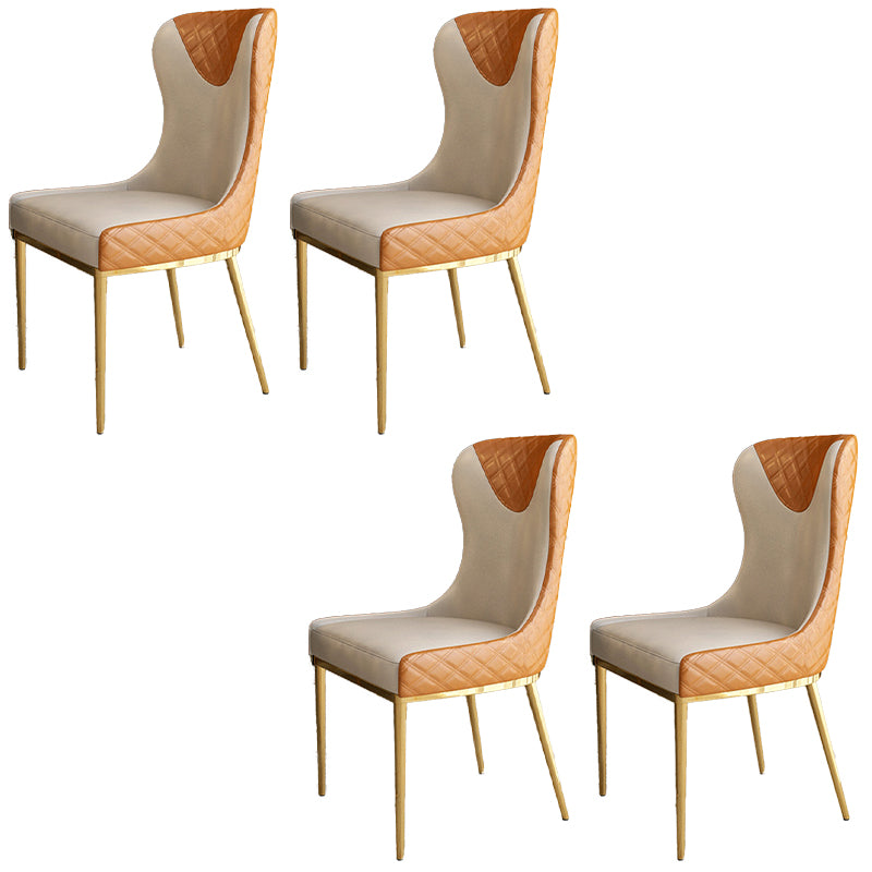 Nordic Style Wingback Armless Dining Chair Leather Dining Side Chair
