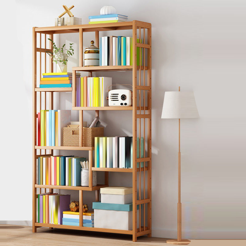 Contemporary Wood Bookcase Open Back Bookshelf for Home Office