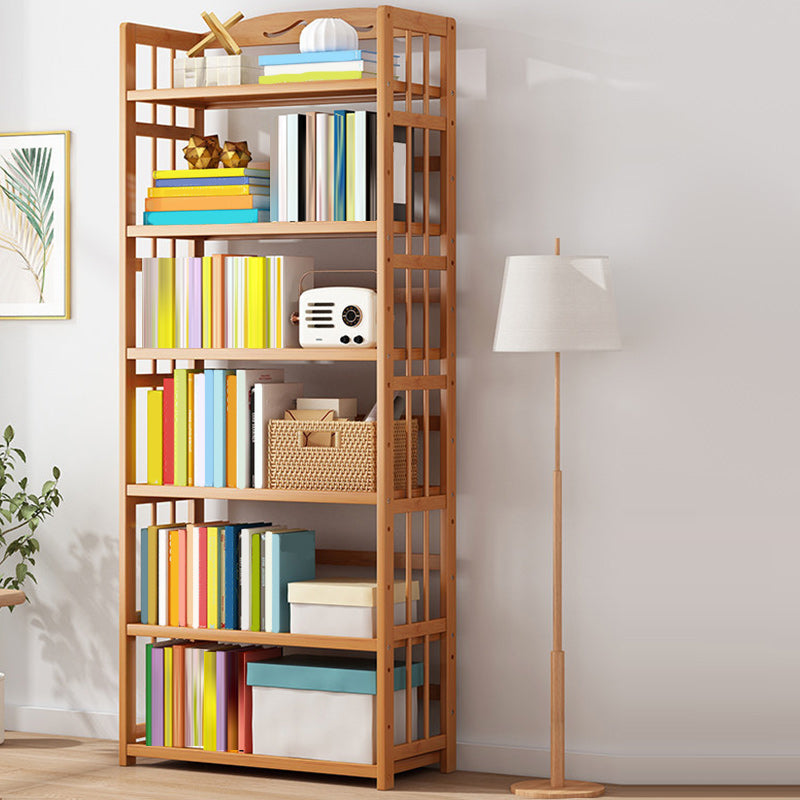 Contemporary Wood Bookcase Open Back Bookshelf for Home Office