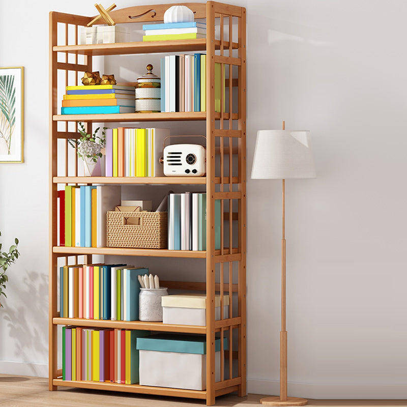 Contemporary Wood Bookcase Open Back Bookshelf for Home Office