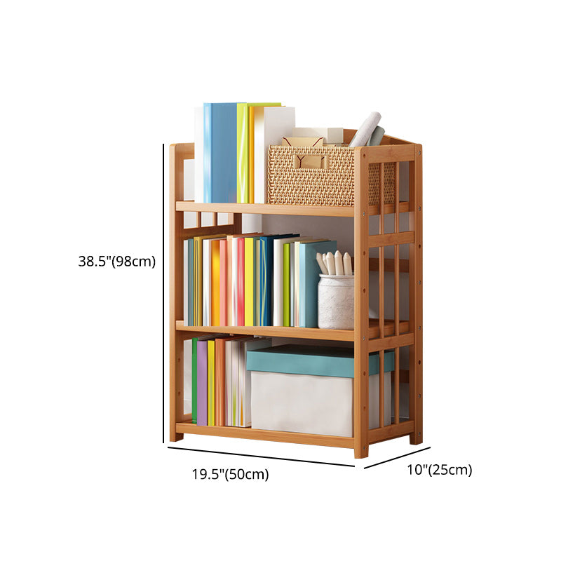 Contemporary Wood Bookcase Open Back Bookshelf for Home Office