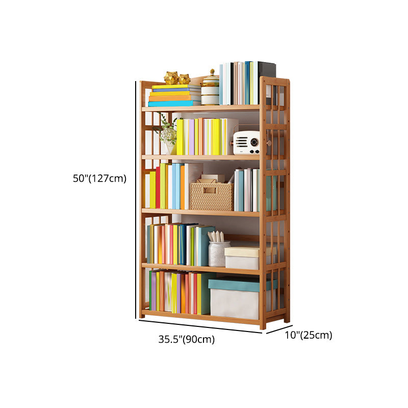 Contemporary Wood Bookcase Open Back Bookshelf for Home Office