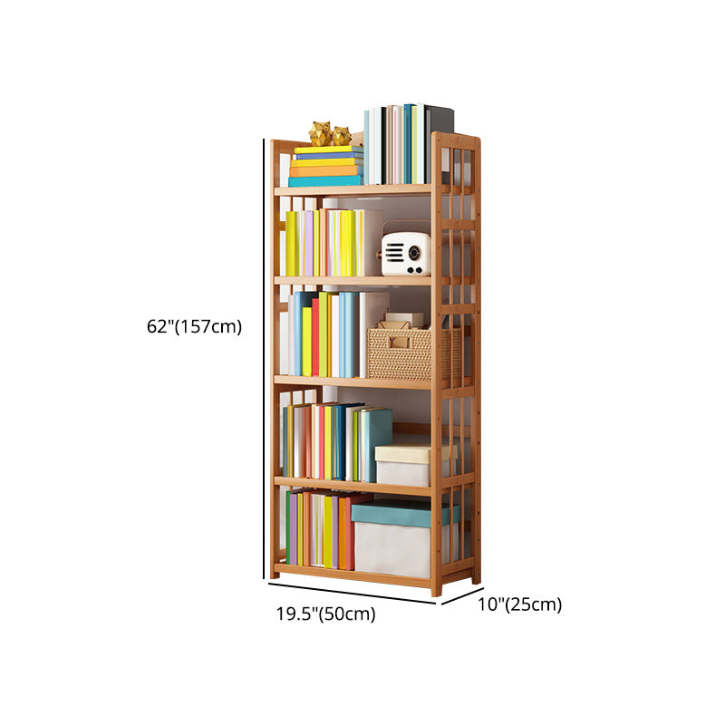 Contemporary Wood Bookcase Open Back Bookshelf for Home Office