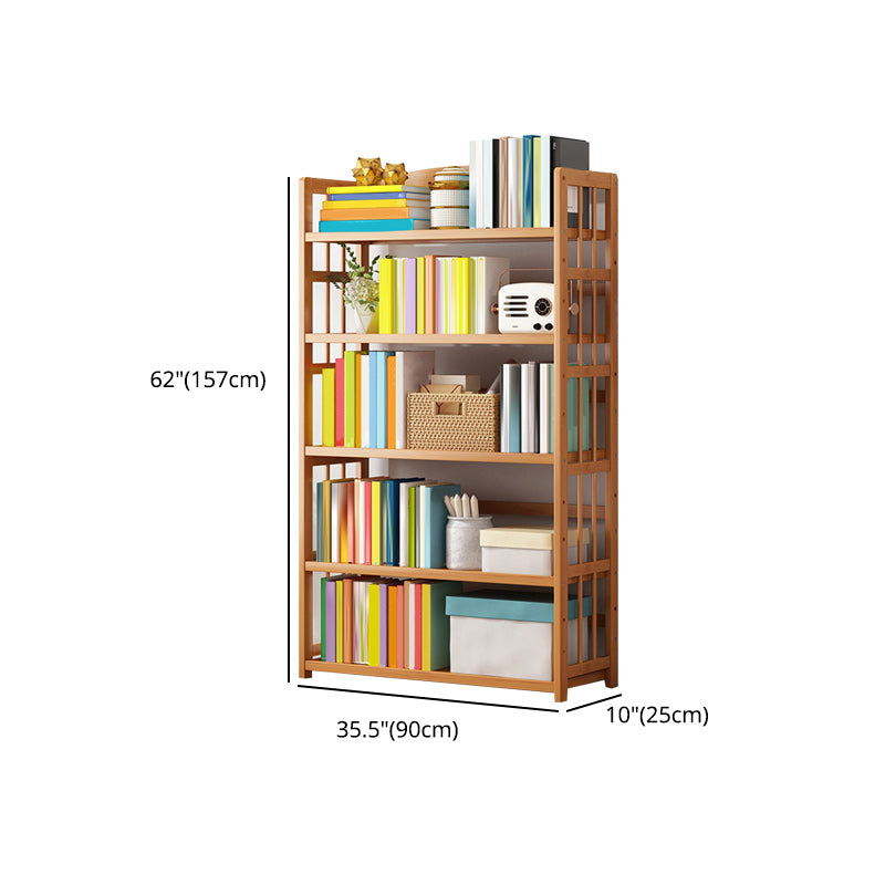 Contemporary Wood Bookcase Open Back Bookshelf for Home Office