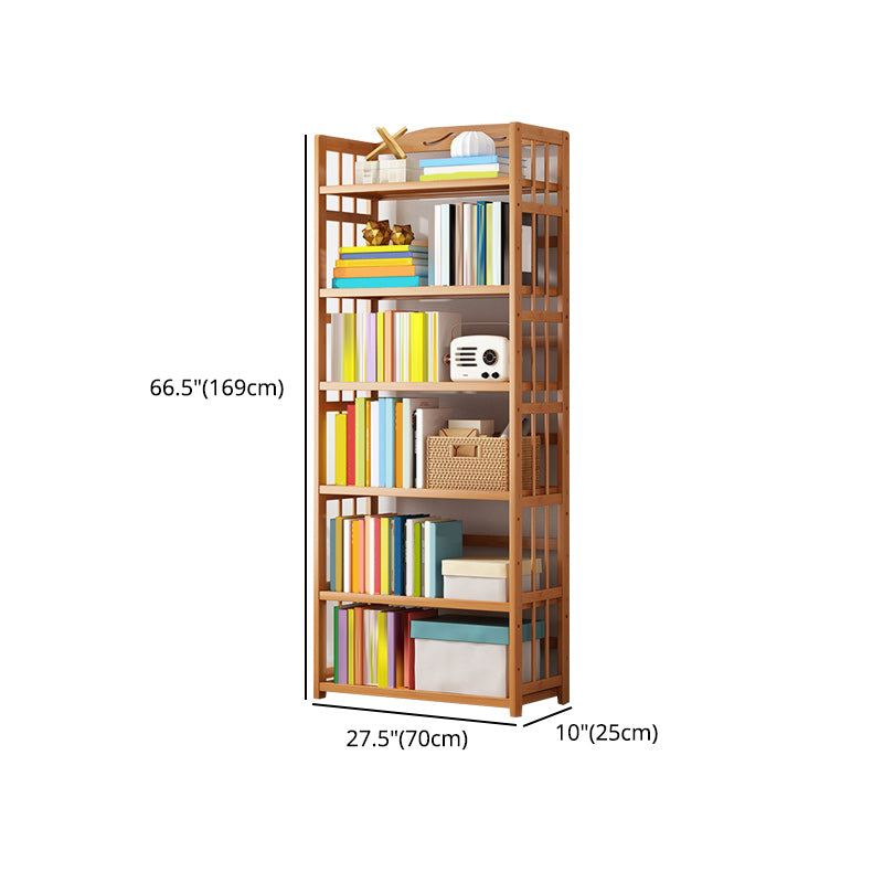 Contemporary Wood Bookcase Open Back Bookshelf for Home Office