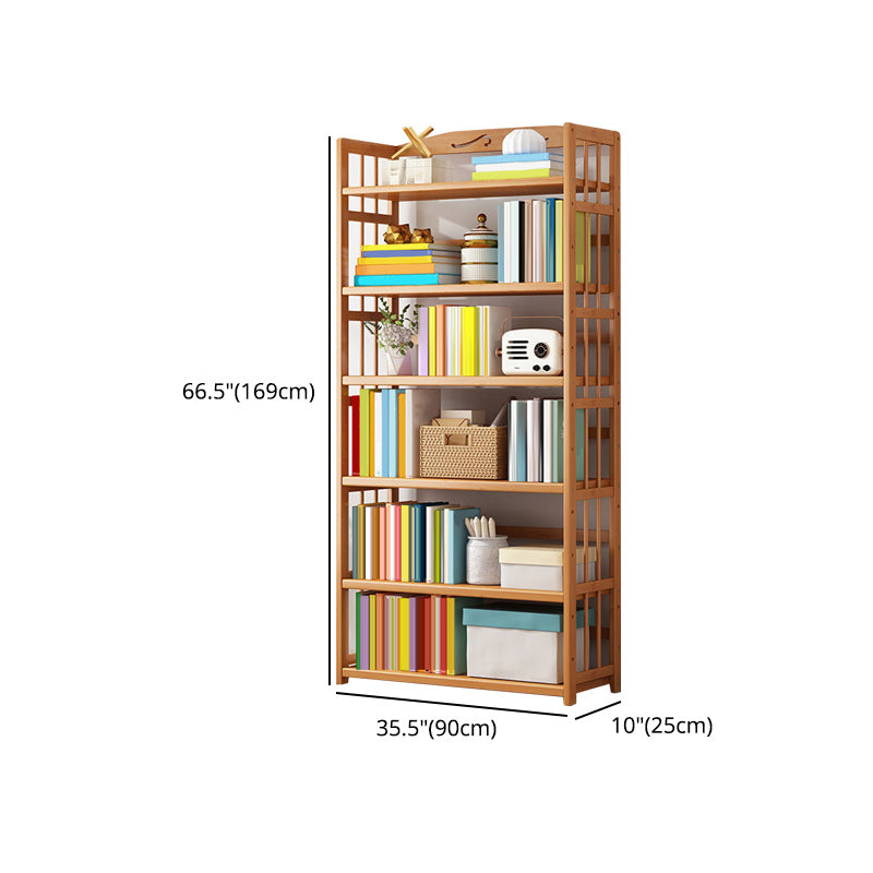 Contemporary Wood Bookcase Open Back Bookshelf for Home Office