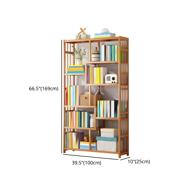 Contemporary Wood Bookcase Open Back Bookshelf for Home Office