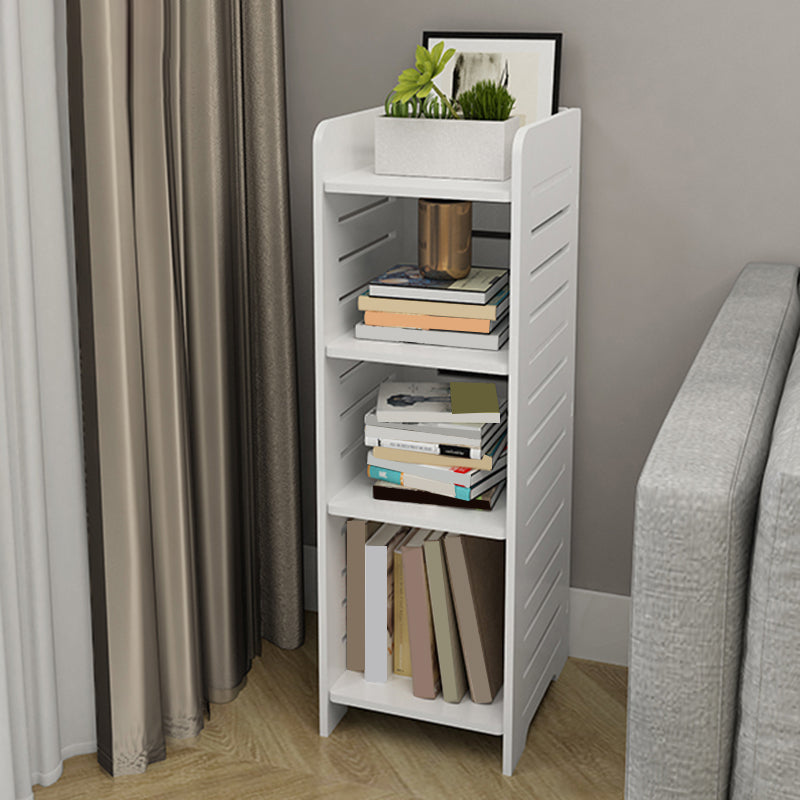 11.81"W Bookcase Contemporary Style Pure White Bookshelf for Home Office