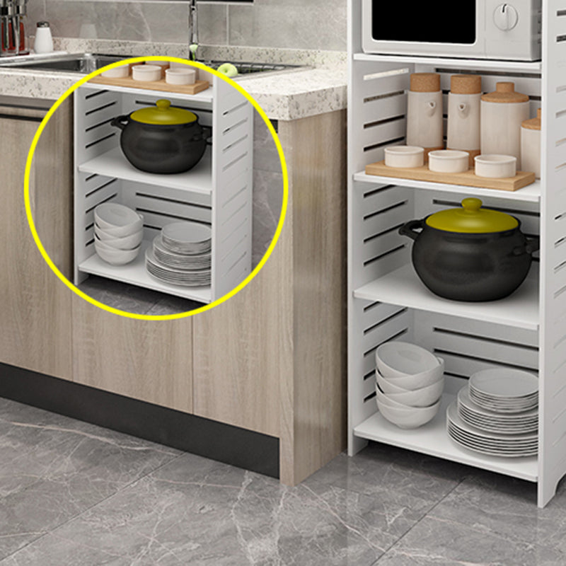 11.81"W Bookcase Contemporary Style Pure White Bookshelf for Home Office