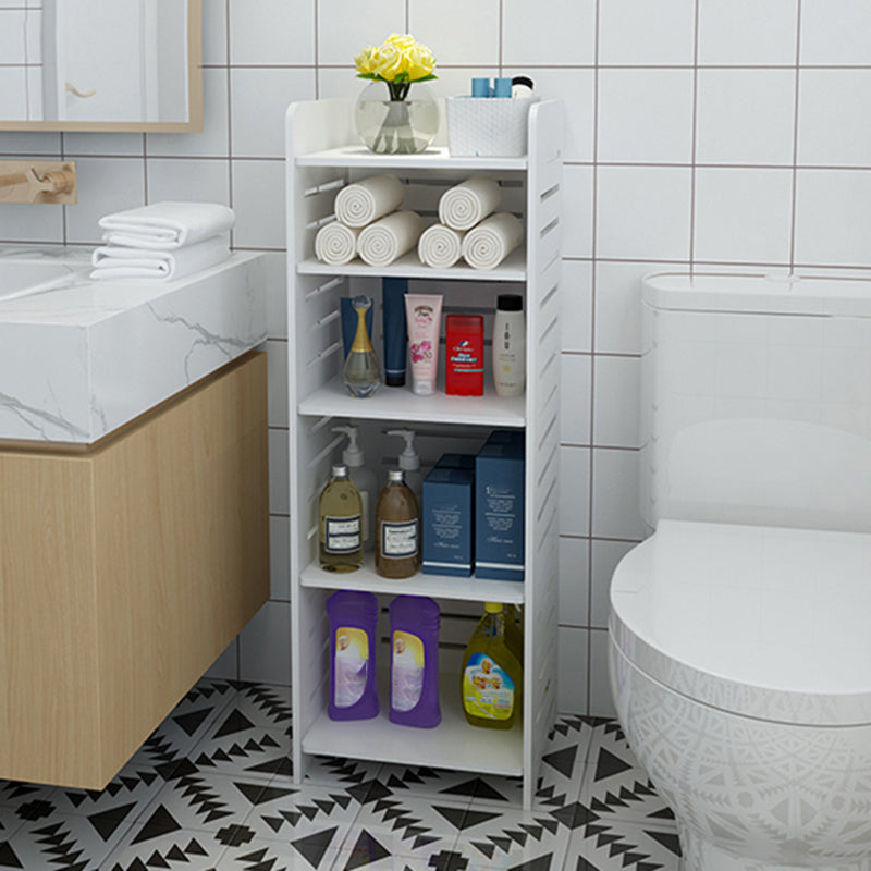 11.81"W Bookcase Contemporary Style Pure White Bookshelf for Home Office