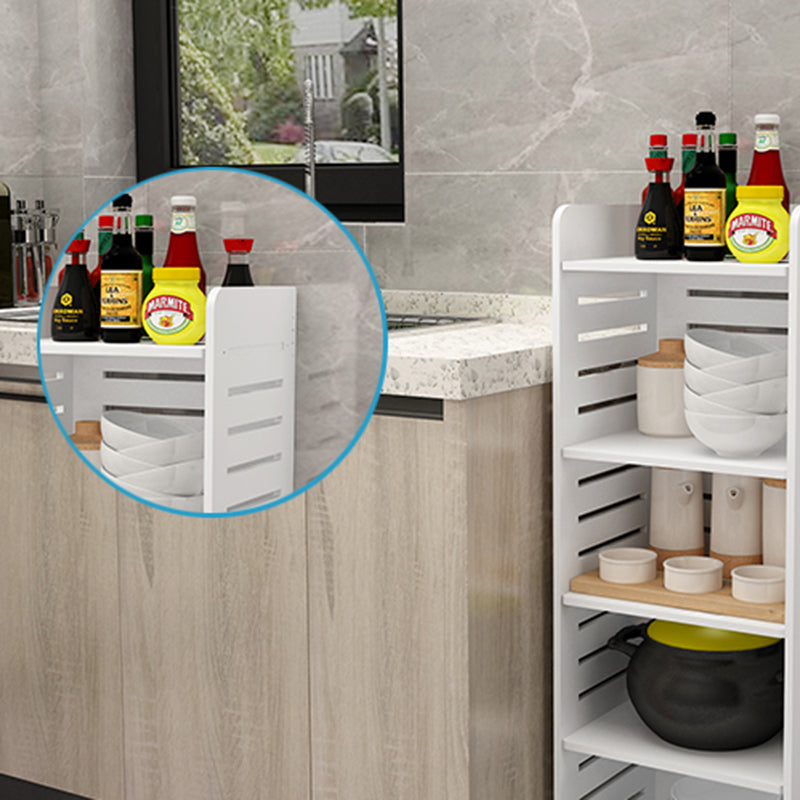 11.81"W Bookcase Contemporary Style Pure White Bookshelf for Home Office