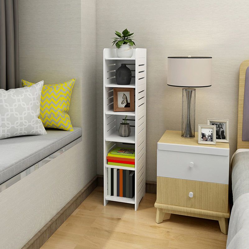 11.81"W Bookcase Contemporary Style Pure White Bookshelf for Home Office