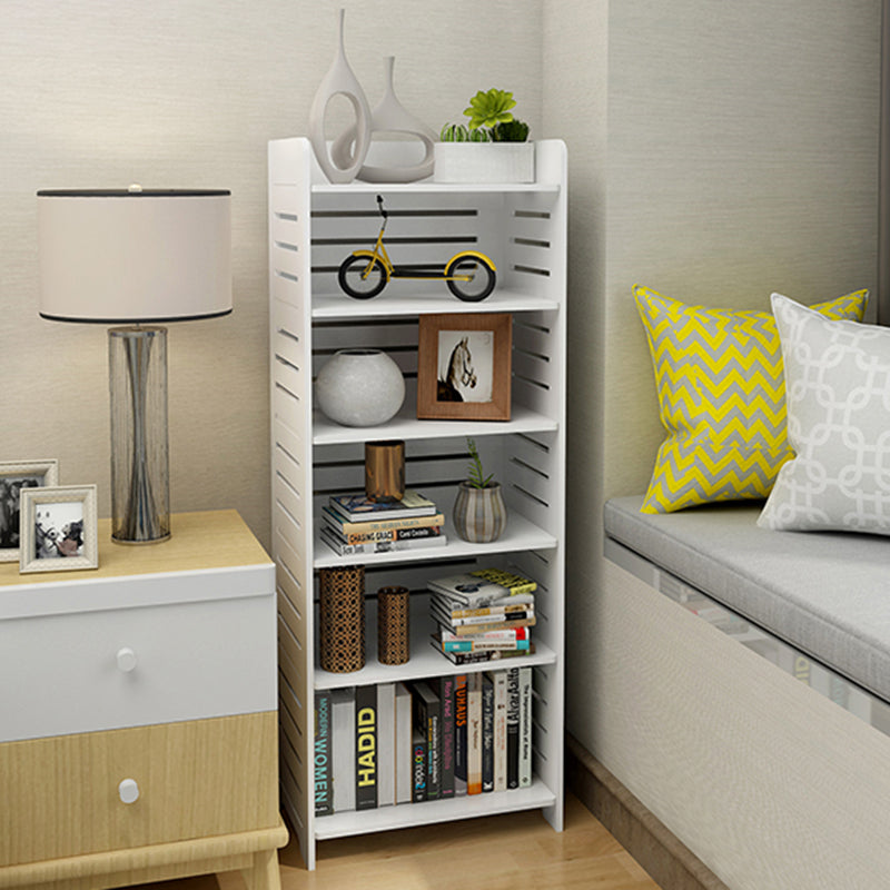 11.81"W Bookcase Contemporary Style Pure White Bookshelf for Home Office