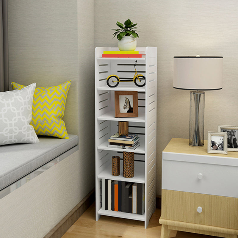 11.81"W Bookcase Contemporary Style Pure White Bookshelf for Home Office