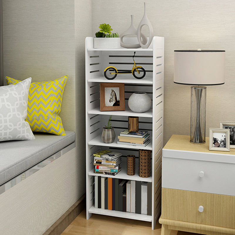 11.81"W Bookcase Contemporary Style Pure White Bookshelf for Home Office