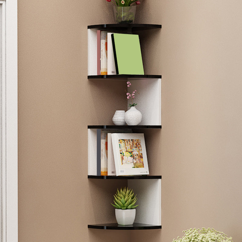 Contemporary Style Wall Mounted Bookcase Engineered Wood Bookshelf