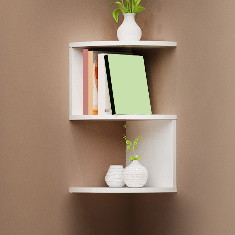 Contemporary Style Wall Mounted Bookcase Engineered Wood Bookshelf