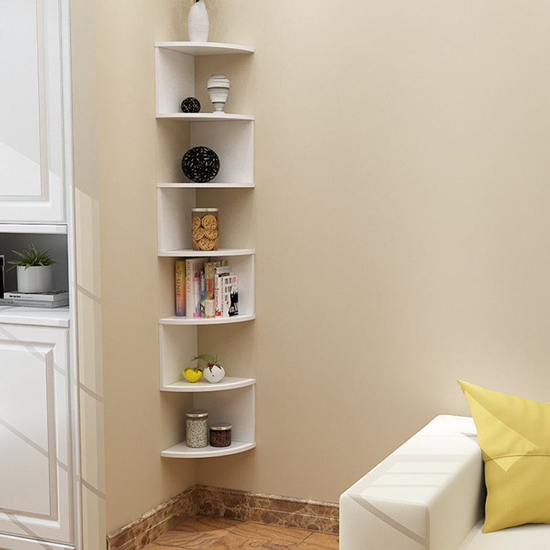 Contemporary Style Wall Mounted Bookcase Engineered Wood Bookshelf