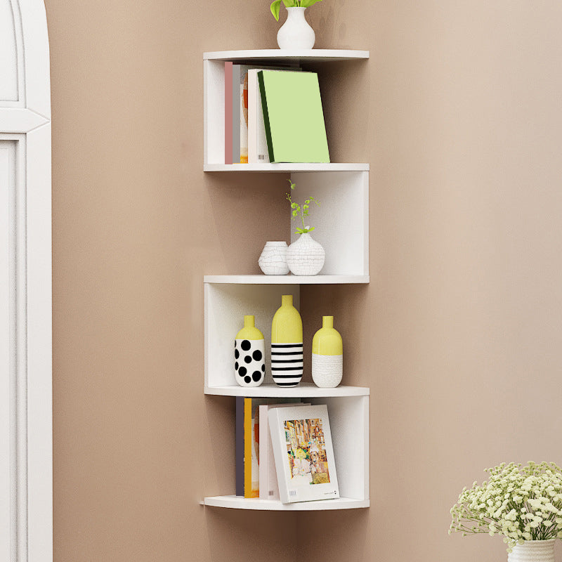 Contemporary Style Wall Mounted Bookcase Engineered Wood Bookshelf