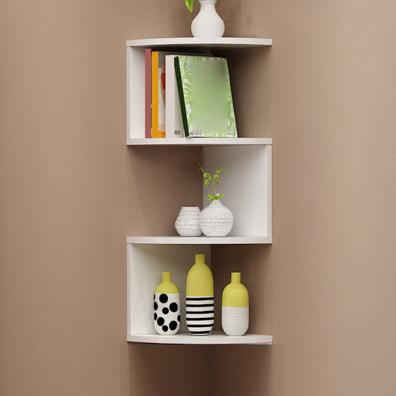 Contemporary Style Wall Mounted Bookcase Engineered Wood Bookshelf