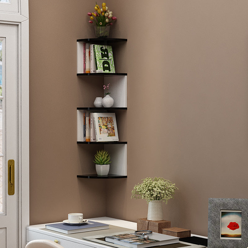 Contemporary Style Wall Mounted Bookcase Engineered Wood Bookshelf