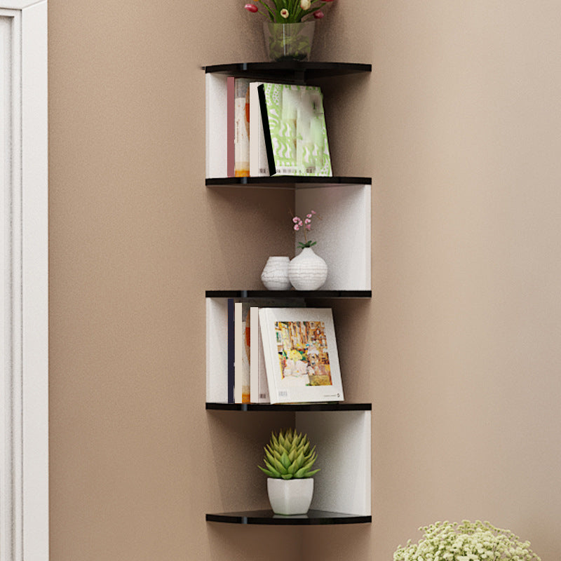 Contemporary Style Wall Mounted Bookcase Engineered Wood Bookshelf