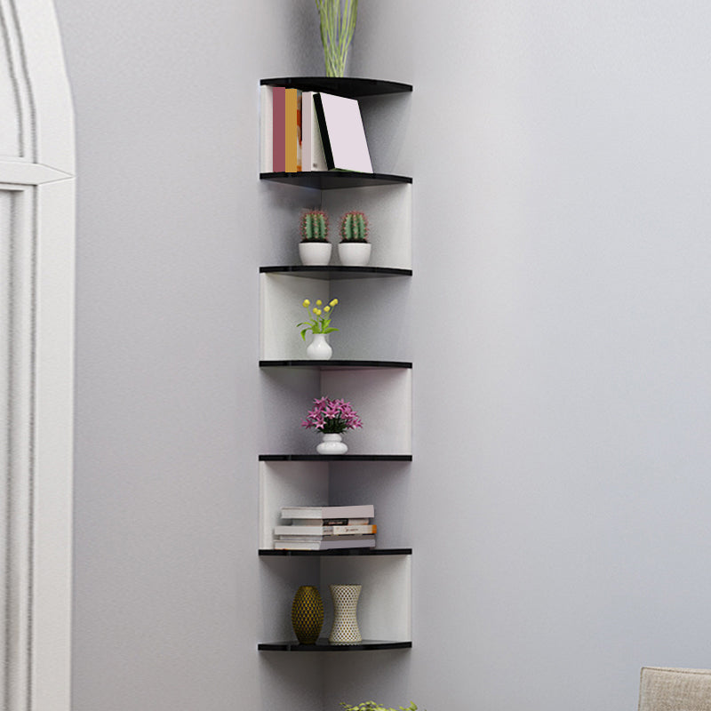 Contemporary Style Wall Mounted Bookcase Engineered Wood Bookshelf