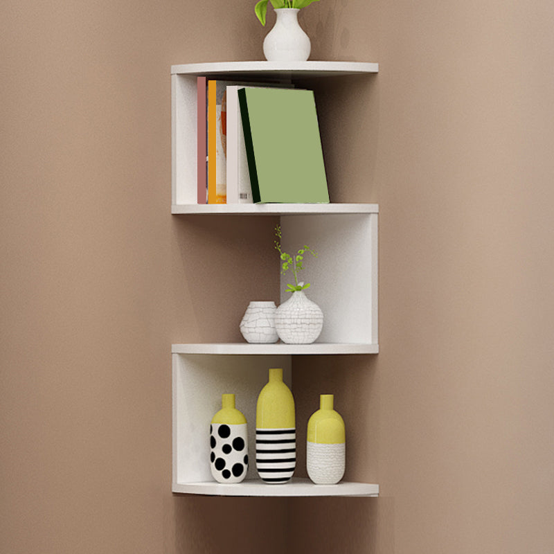 Contemporary Style Wall Mounted Bookcase Engineered Wood Bookshelf