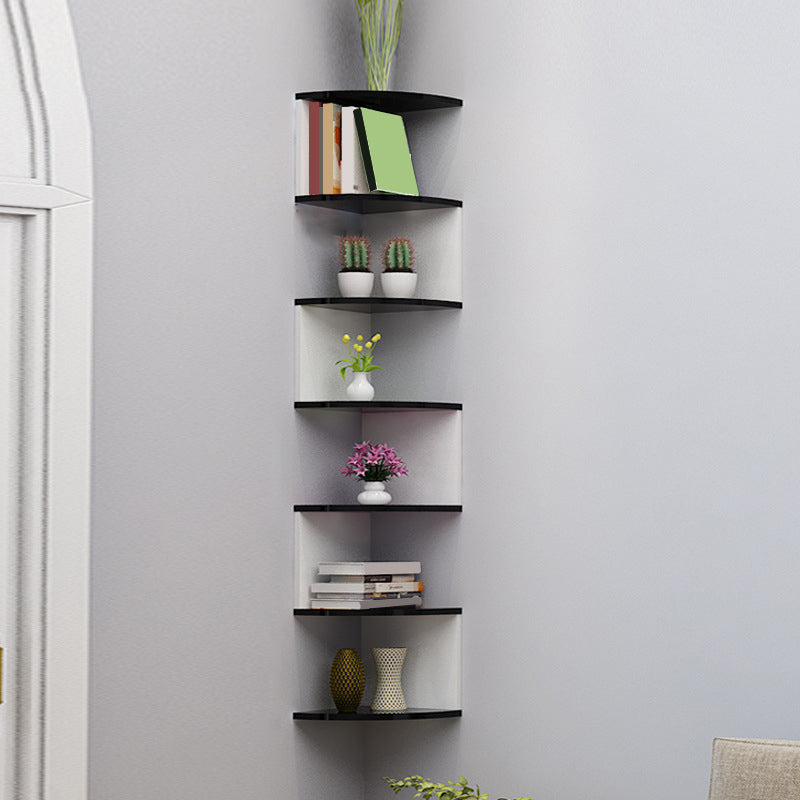 Contemporary Style Wall Mounted Bookcase Engineered Wood Bookshelf