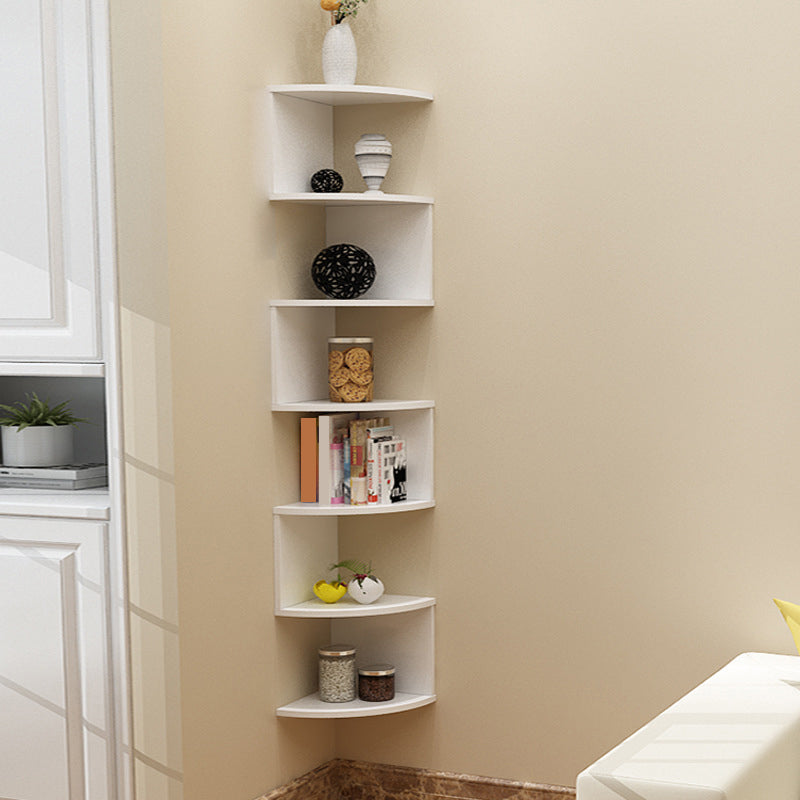 Contemporary Style Wall Mounted Bookcase Engineered Wood Bookshelf