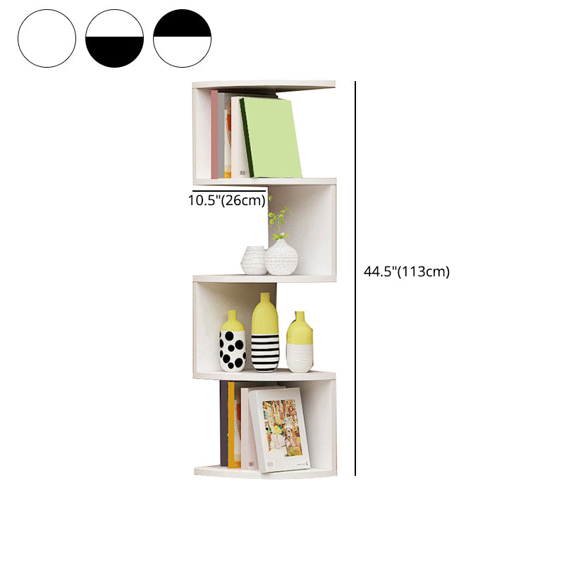 Contemporary Style Wall Mounted Bookcase Engineered Wood Bookshelf