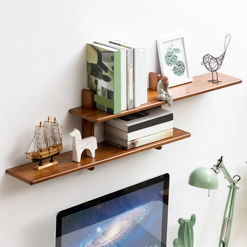Modern Style Wood Bookcase Closed Back Bookshelf for Home Office