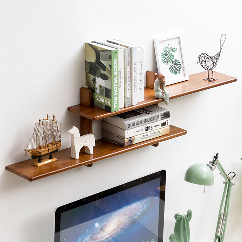 Modern Style Wood Bookcase Closed Back Bookshelf for Home Office