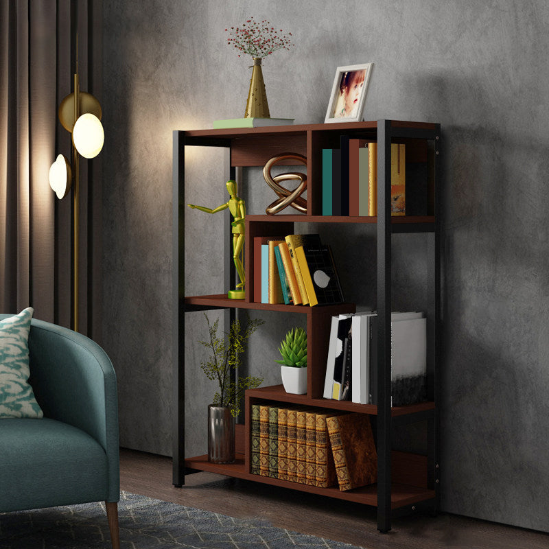 Modern Style Wood Bookcase Open Back Bookshelf for Home Office