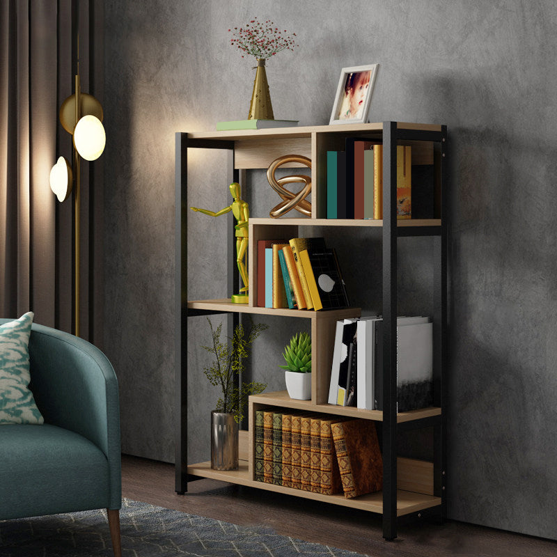 Modern Style Wood Bookcase Open Back Bookshelf for Home Office