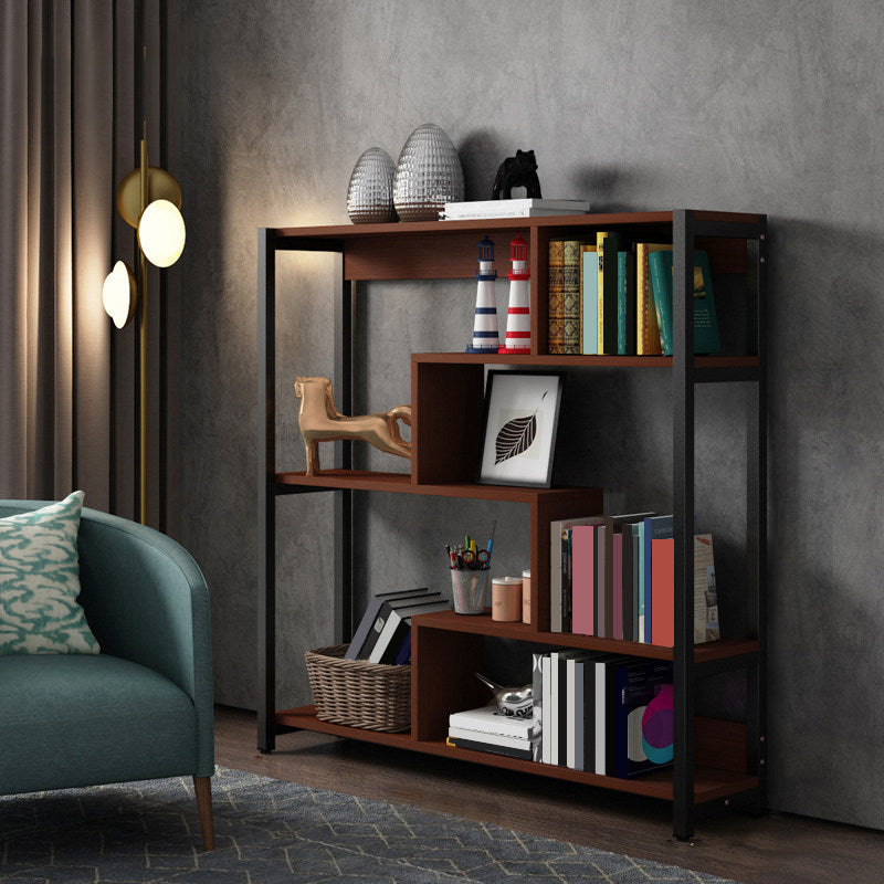 Modern Style Wood Bookcase Open Back Bookshelf for Home Office