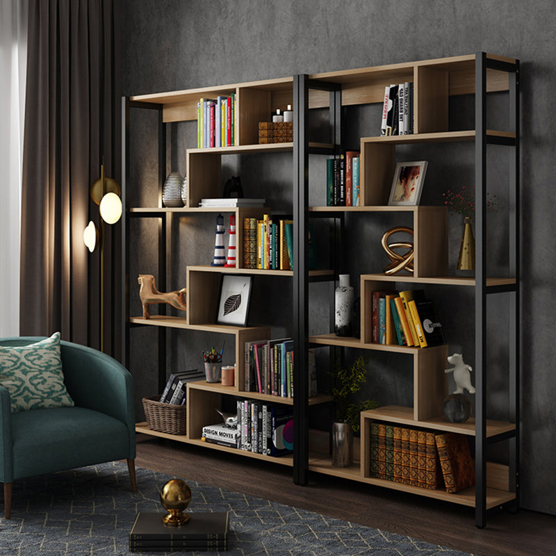 Modern Style Wood Bookcase Open Back Bookshelf for Home Office