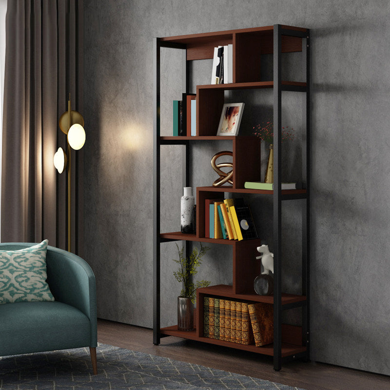 Modern Style Wood Bookcase Open Back Bookshelf for Home Office